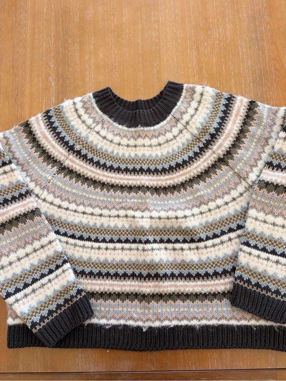 American Eagle Outfitters Multicolor Fair Isle Crewneck Sweater